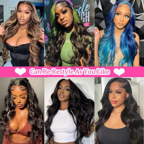 Body Wave Lace Front Wigs Human Hair Pre Plucked 13x4 HD Lace Frontal Wigs Human Hair 180 Density Natural Black Wigs for Women Human Hair Lace Front Wig with Baby Hair Glueless 22 Inch - Image 6