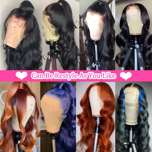 Body Wave Lace Front Wigs Human Hair Pre Plucked 13x4 HD Lace Frontal Wigs Human Hair 180 Density Natural Black Wigs for Women Human Hair Lace Front Wig with Baby Hair Glueless 22 Inch - Image 8