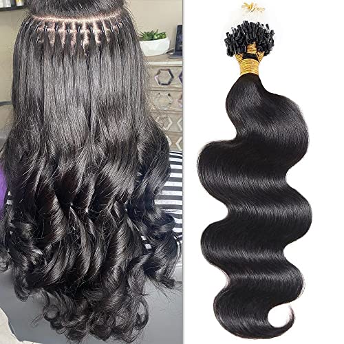 Body Wave Micro Loop Hair Extensions 100G 16 Inch Human Hair for Black Women 100 Strands