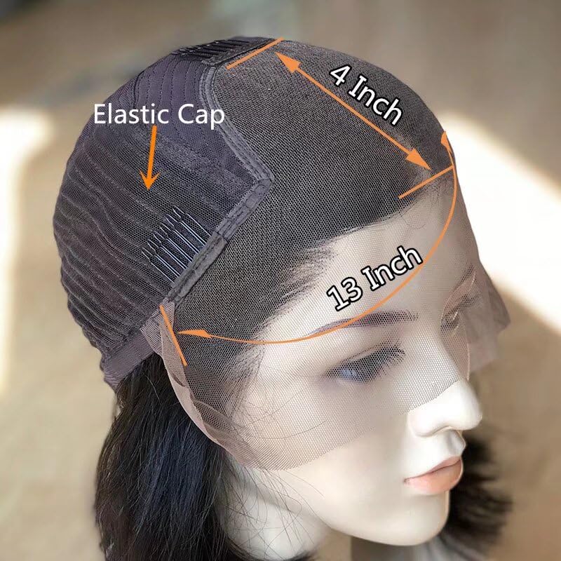 Body Wave Wig with Bangs Human Hair Wig Ombre 1b/30 Color Brazilian Hair 13x4 HD Transparent Lace Front Wig Pre Plucked Bangs Human Hair Wigs for Women 150% Density Bleached Knots 22Inch - Image 4