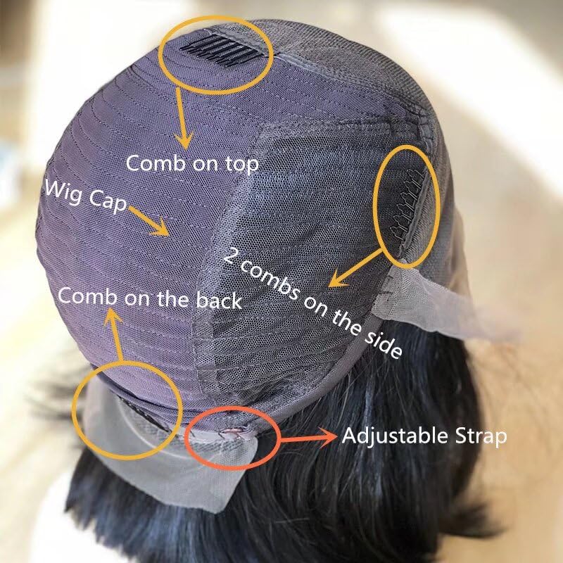 Body Wave Wig with Bangs Human Hair Wig Ombre 1b/30 Color Brazilian Hair 13x4 HD Transparent Lace Front Wig Pre Plucked Bangs Human Hair Wigs for Women 150% Density Bleached Knots 22Inch - Image 7