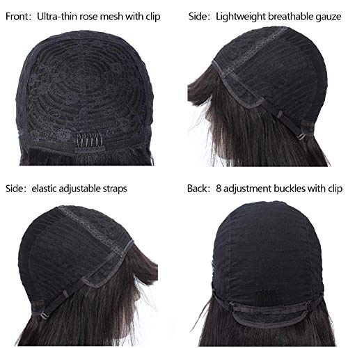 Body Wave Wigs With Bangs Virgin Brazilian None Lace Front Wigs Human Hair Wigs 180% Density Glueless Machine Made Wigs For Black Women (26 inch, body wave) - Image 3