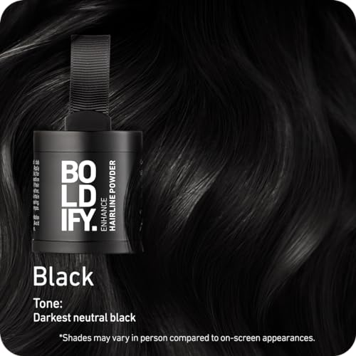 BOLDIFY Hairline Powder - LARGER 10g Bottle - Root Touch Up Powder - Instantly Conceals Hair Loss - Hair Toppers for Women & Men, Hair Powder for Thinning, Stain-Proof 48 Hour Formula (Black) - Image 2
