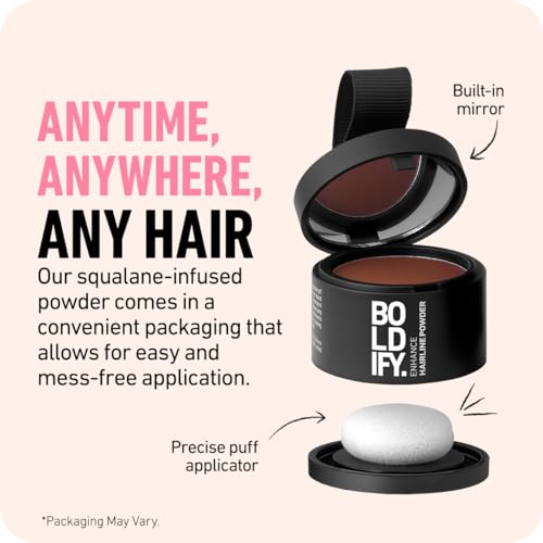 BOLDIFY Hairline Powder - LARGER 10g Bottle - Root Touch Up Powder - Instantly Conceals Hair Loss - Hair Toppers for Women & Men, Hair Powder for Thinning, Stain-Proof 48 Hour Formula (Black) - Image 9