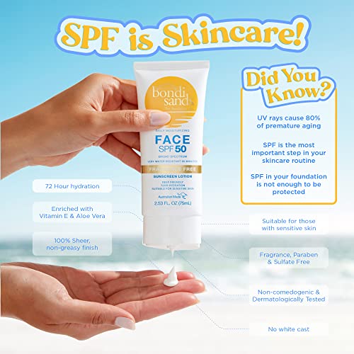 Bondi Sands Fragrance-Free SPF 50 Face Sunscreen Lightweight Formula 2.53 Oz - Image 6