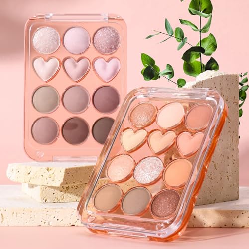 Boobeen Colorful Eyeshadow Palette, Blendable Shimmer and Matte Nudes Shades, 12 Pigmented Powder, Bright Eye Makeup Palette - Image 6