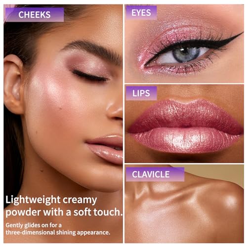 Boobeen Glitter Eyeshadow Palette, 5 Colors Highly Pigmented Eyeshadow Shimmer Powder, Glitter Highlighter Eye Shadow Makeup for Women, Creates Sparkling Metallic Finishes, Long-Lasting - Image 4