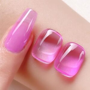 BORN PRETTY Hema-Free X-Jelly Gel Nail Polish 15ML Hot Pink Sheer Transparent Neon