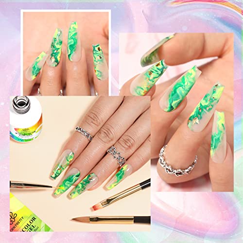Born Pretty Nail Blooming Gel, 15ml Clear Clear Uv Led Blossom Gel Polish for Spreading Effect Marble Natural Stone Watercolor Floral Print Nail Art DIY Design Manicure Valentine's Day Gift - Image 8