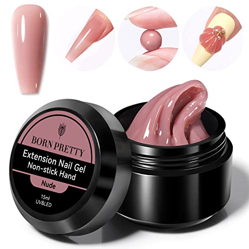 BORN PRETTY Nude Non-Stick Nail Extension Gel 15ml - Image 2