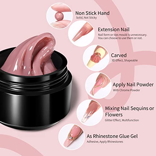 BORN PRETTY Nude Non-Stick Nail Extension Gel 15ml - Image 7