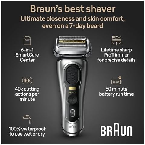 Braun Series 9 PRO+ Electric Shaver for Men 5 Shave Elements 60 Min Runtime New - Image 3