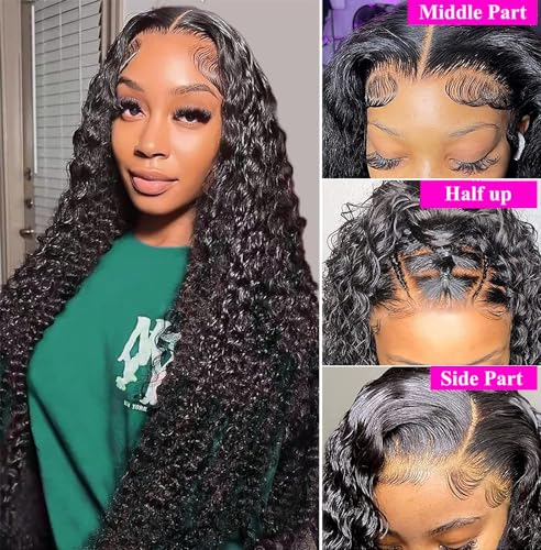 Brazilian Deep Wave Human Hair 3 Bundles 10 12 14Inch Deep Curly Weave Bundles 100% Unprocessed Virgin Human Hair Wet and Wavy Deep Wave Hair Bundles Weft Extensions Natural Black - Image 9