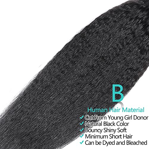 14 Inch 3 Bundles 1B Color Brazilian Kinky Straight 10A Human Hair Extensions - Image 4