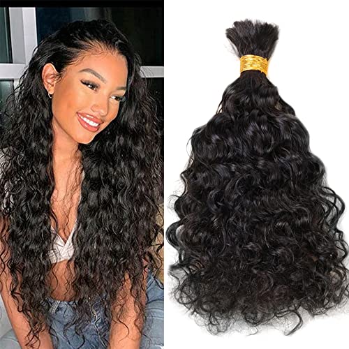Brazilian Loose Curly Hair Bulk Human Hair Bulk For Braiding No Weft Full End Braids Remy Hair Weaving Extensions 100g Per Bundle Natural Black Color 18 Inch