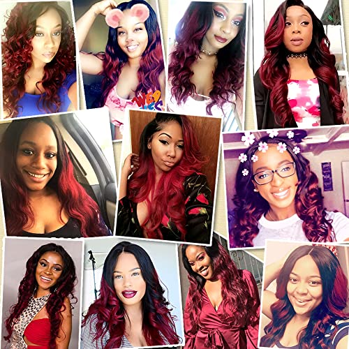 Brazilian Ombre Body Wave Human Hair Bundles with Closure 16 Inch Unprocessed - Image 6