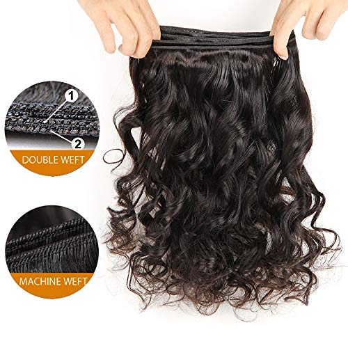 Brazilian Virgin Human Hair Loose Wave 3 Bundles (22 24 26) 100% Unprocessed Loose Wave Virgin Human Hair Weave Bundles Double Weft Natural Black Color - Image 5