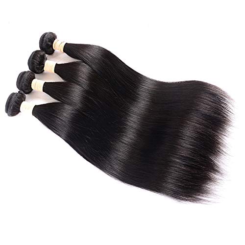 Brazilian Virgin Straight Hair 4 Bundles 100% Unprocessed Human Hair Bundles Straight Hair Extensions Double Strong Weft (18/20/22/24 Inch, Straight Hair) - Image 4