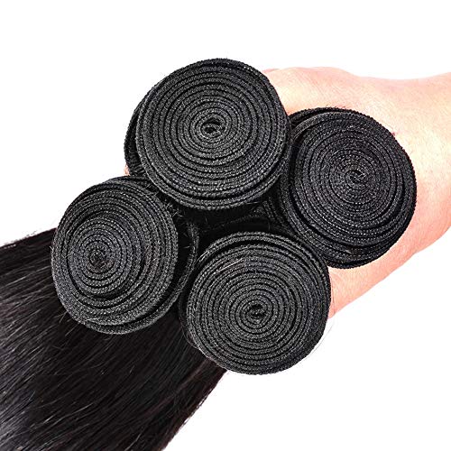 Brazilian Virgin Straight Hair 4 Bundles 100% Unprocessed Human Hair Bundles Straight Hair Extensions Double Strong Weft (22 22 24 24, Straight Hair) - Image 3