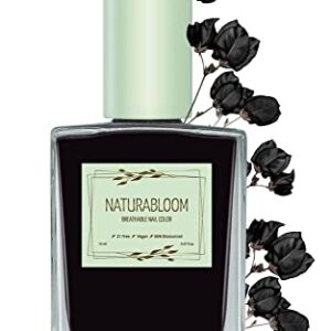 Breathable Premium Long Lasting Nail Polish (Dark Coal) - Vegan & Toxin-Free
