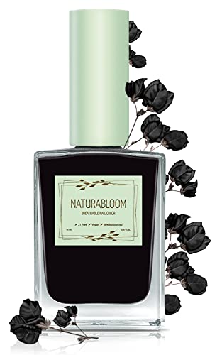 Breathable Premium Long Lasting Nail Polish (Dark Coal) - Vegan & Toxin-Free