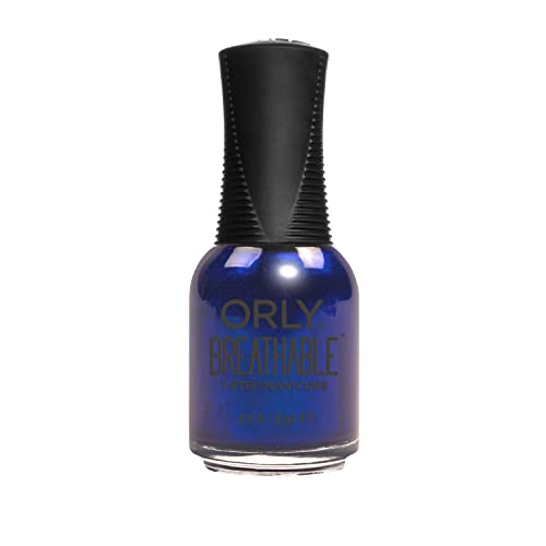 Breathable You're On Sapphire Cobalt Blue Shimmer Nail Polish Treatment + Color Infused w/Argan Oil, Pro Vitamin B5 + Vitamin C - 0.6fl oz. / 18ml