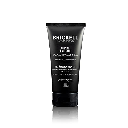 Brickell Men's Sculpting Hair Glue For Men, All Day Lasting Hold for Sculpting and Shaping Hair, 2 Ounce, Scented (2 oz)