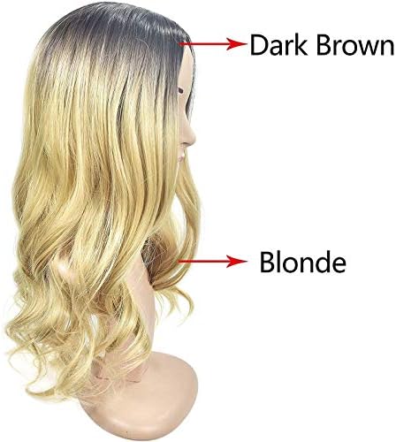 Brown Brazilian Wavy Wigs for Women Long Water Wavy Wig Bleached Knots No Lace Closure Full Wig Human Hair Natural Looking Hair Heat Resistant Wig Cosplay Daily Party (Blonde, 24'') - Image 4