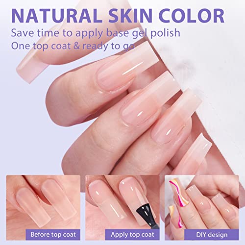 BTArtbox 150 Piece Nude Soft Gel Nail Kit with Glue Gel and Top Coat - Image 2