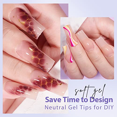 BTArtbox 150 Piece Nude Soft Gel Nail Kit with Glue Gel and Top Coat - Image 8