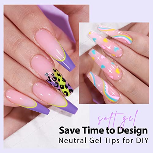 BTArtboxnails Acrylic Nail Tips, No.1 Clear Long Coffin Nail Tips Ballerina Fake Nails Full Cover Artificial Nails Refill Pack for Salon and Home DIY Nail Art 200Pcs - Image 3