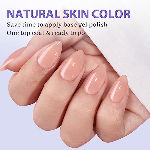 btartboxnails Short Almond Gel Nail Tips - Pre Colored Soft Gel Nail Tips, Nude Peach Press on Nails, Natural XCOATTIPS Pre Applied Tip Primer, Gel Nails Press on - Image 2