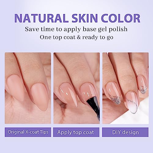 btartboxnails Short Almond Gel Nail Tips - Pre Colored Soft Gel Nail Tips, Nude Peach Press on Nails, Natural XCOATTIPS Pre Applied Tip Primer, Gel Nails Press on - Image 4