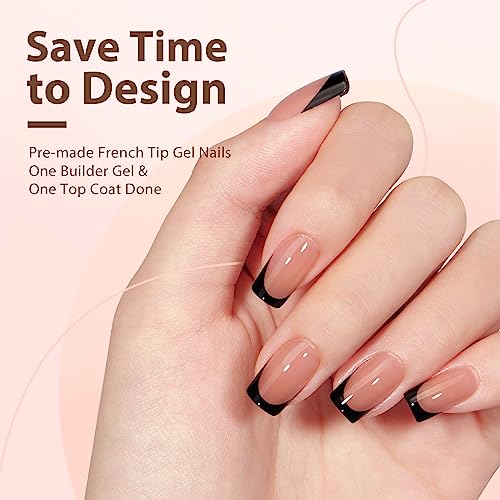 btartboxnails XCOATTIPS French Tip Nails - Short Press on Nails, Square Nail Tips, Soft Gel Nail Tips, Soak Off Acrylic Fake Nails on Nail Extension - Image 7