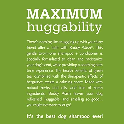 Buddy Wash 2-in-1 Dog Shampoo and Conditioner for Dog Grooming, Green Tea & Bergamot, 16 oz. Bottle - Image 6