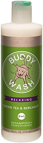 Buddy Wash 2-in-1 Dog Shampoo and Conditioner for Dog Grooming, Green Tea & Bergamot, 16 oz. Bottle
