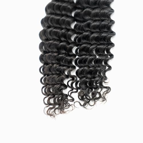 Bulk Hair For Braiding Human Hair No Weft Micro Braids Extension Hair Deep Curly Bulk Virgin Human Hair 18 Inch 1pack (3bundles(150g) Natural Black Color - Image 4