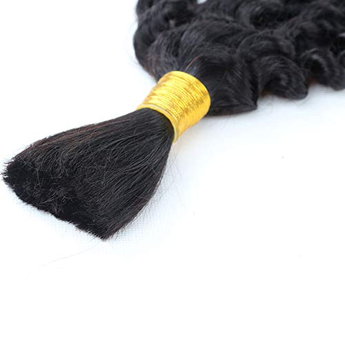 Bulk Hair For Braiding Human Hair No Weft Micro Braids Extension Hair Deep Curly Bulk Virgin Human Hair 18 Inch 1pack (3bundles(150g) Natural Black Color - Image 5