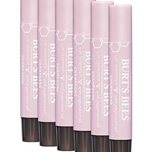 Burt's Bees Champagne Lip Shimmer 0.09 oz Pack of 6 Natural Lip Care