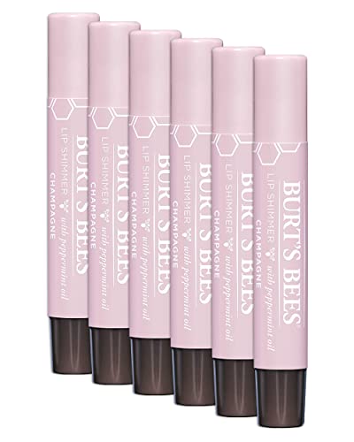 Burt's Bees Champagne Lip Shimmer 0.09 oz Pack of 6 Natural Lip Care