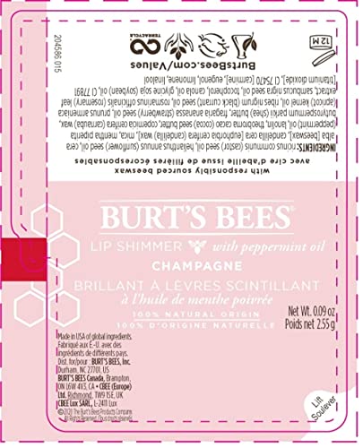 Burt's Bees Champagne Lip Shimmer 0.09 oz Pack of 6 Natural Lip Care - Image 5