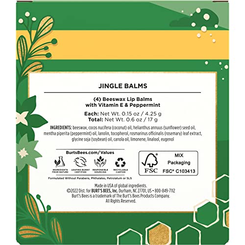 Burt's Bees Christmas Gifts, 4 Lip Balm Stocking Stuffers Products, Jingle Balms Set - Classic Beeswax Moisturizing Lip Balm - Image 11