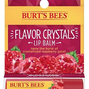 Burt's Bees Flavor Crystals 100% Natural Lip Balm, Red Raspberry with Beeswax & Fruit Extracts - 1 Tube,0.16 ounce
