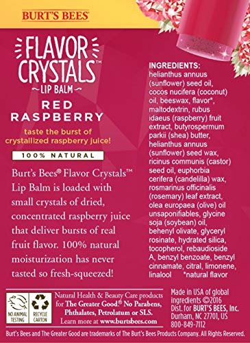 Burt's Bees Flavor Crystals 100% Natural Lip Balm, Red Raspberry with Beeswax & Fruit Extracts - 1 Tube,0.16 ounce - Image 5