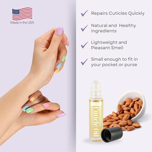 C CARE Sweet Almond Roll-On Cuticle Oil | Natural Revitalizing Hydrating Nail Oil For Repaired Cuticles Overnight | Remedy For Damaged Skin And Thin Nails | Paraben Cruelty Free Formula | 10ml - Image 2