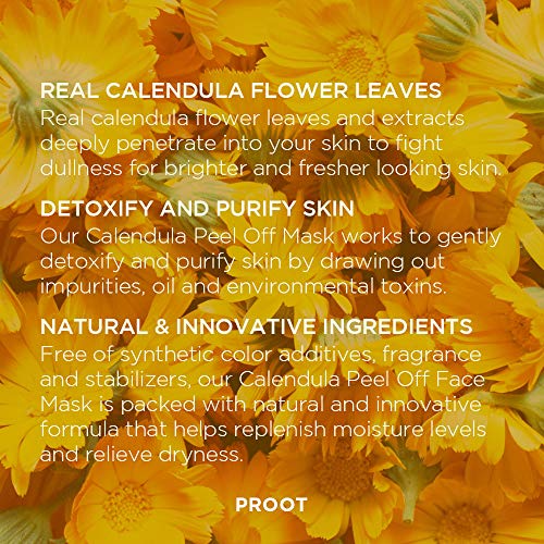 Calendula Peel Off Mask | With Herbal Infused Brightening Serum | Formulated with Real Calendula Flower Leaves and Extracts | Korean Skin Care, Vegan, Cruelty-Free | 3.38 oz - Image 4