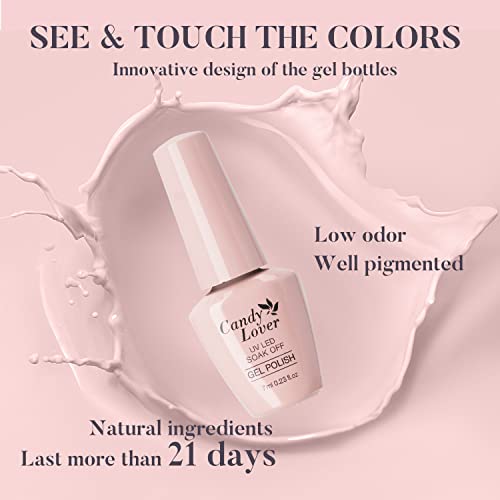Candy Lover Gel Nail Polish Set, Classic Elegant Red Grey White Pastel Color Gel Polish, UV Nail Polish Gel Nail Art Kit - Image 6