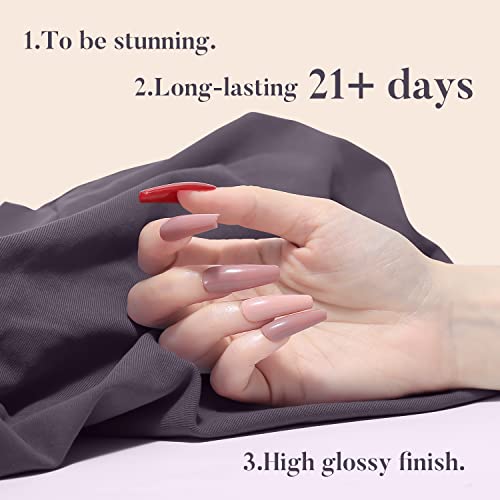 Candy Lover Gel Nail Polish Set, Classic Elegant Red Grey White Pastel Color Gel Polish, UV Nail Polish Gel Nail Art Kit - Image 5