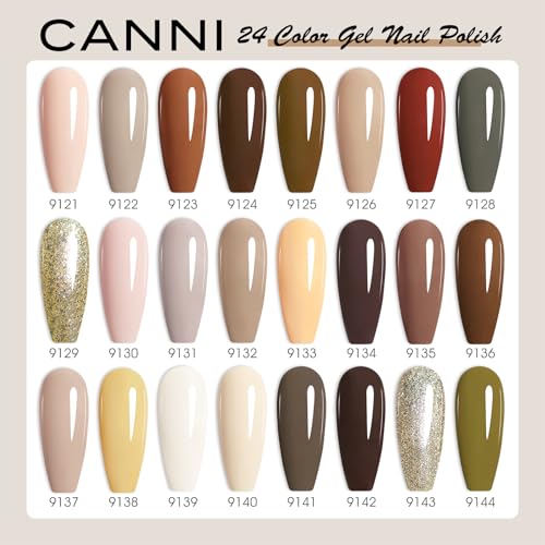CANNI 30Pcs 9ML Hema-free Gel Nail Polish Set,Nude Brown Red Glitter Gold Gel Polish Kit Soak Off LED Nail Gel Polish Set Nail Art Starter Manicure Salon DIY at Home - Image 2