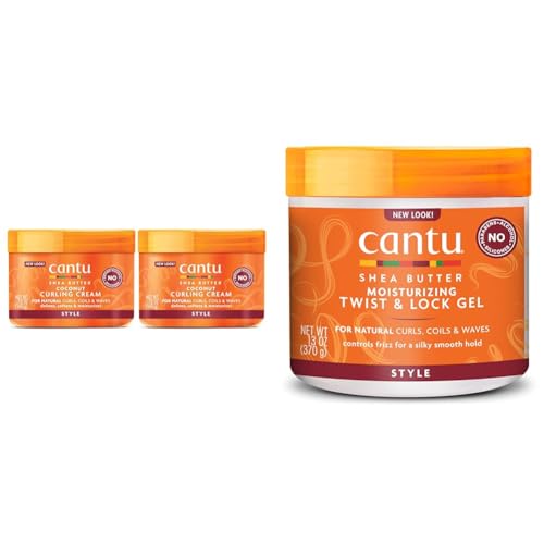Cantu Coconut Curling Cream and Twist Gel Set 25 oz for Defined Curls